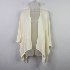 Wooden Ships Cape‎ Cardigan S/M Cream Knit Open Drape Boho Coastal Minimalist
